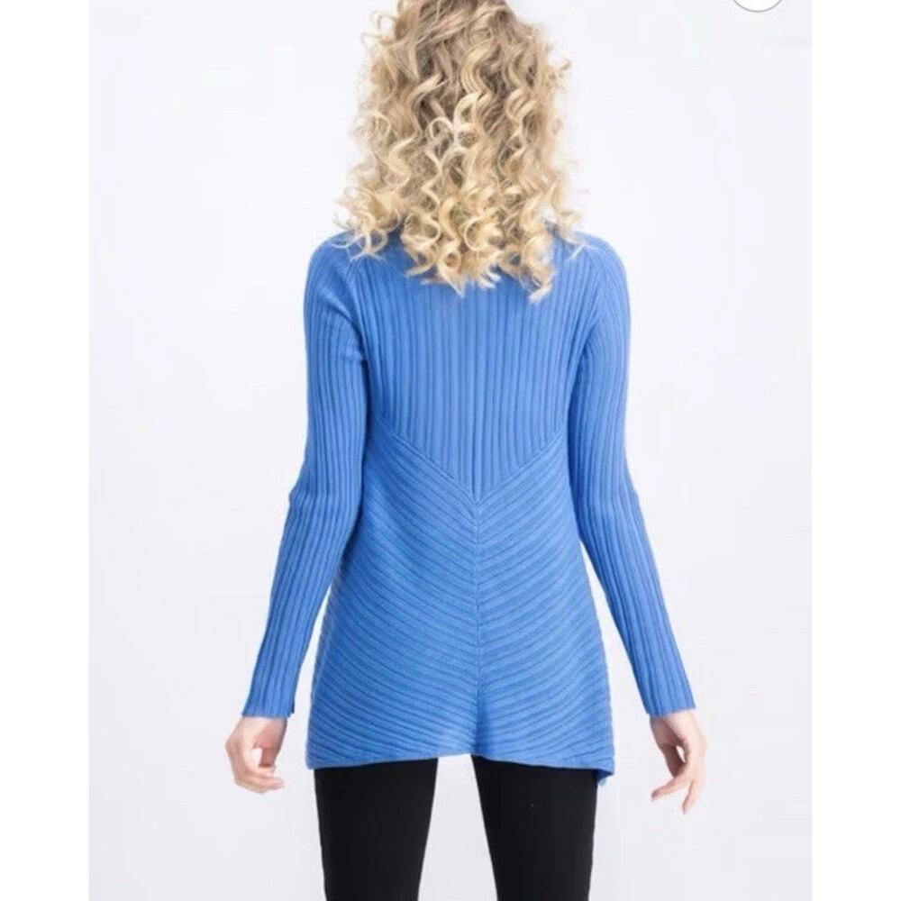 Eileen Fisher‎ Open Front Cardigan Women 1X Blue Tencel Lagenlook Boho READ - Picture 3 of 15